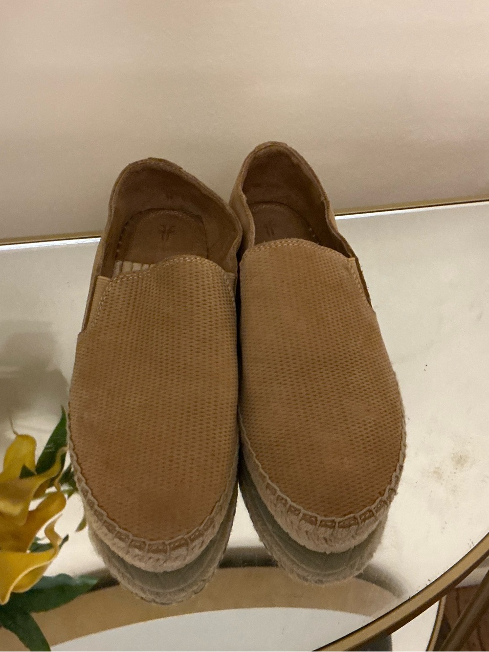 Frye Women's Espadrille Slip-On in Tan Suede